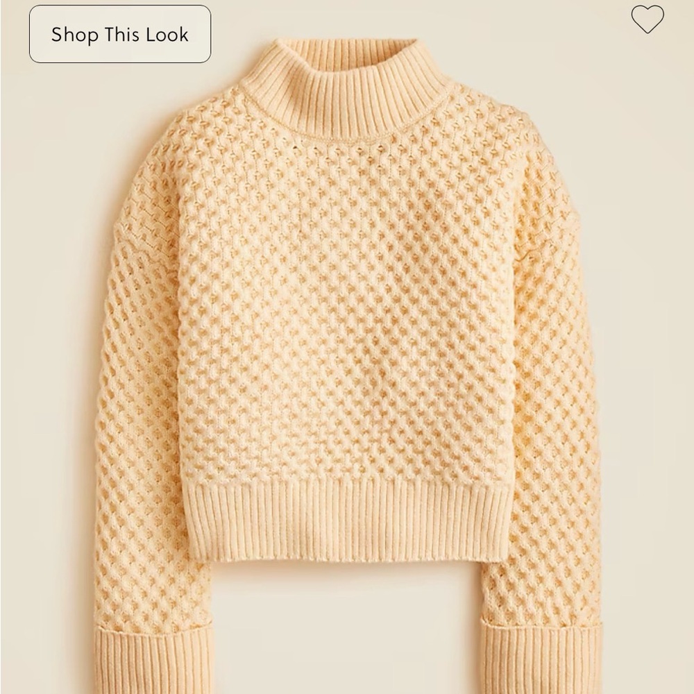 J. Crew Honeycomb mockneck sweater in wool blend -NWT ✨
